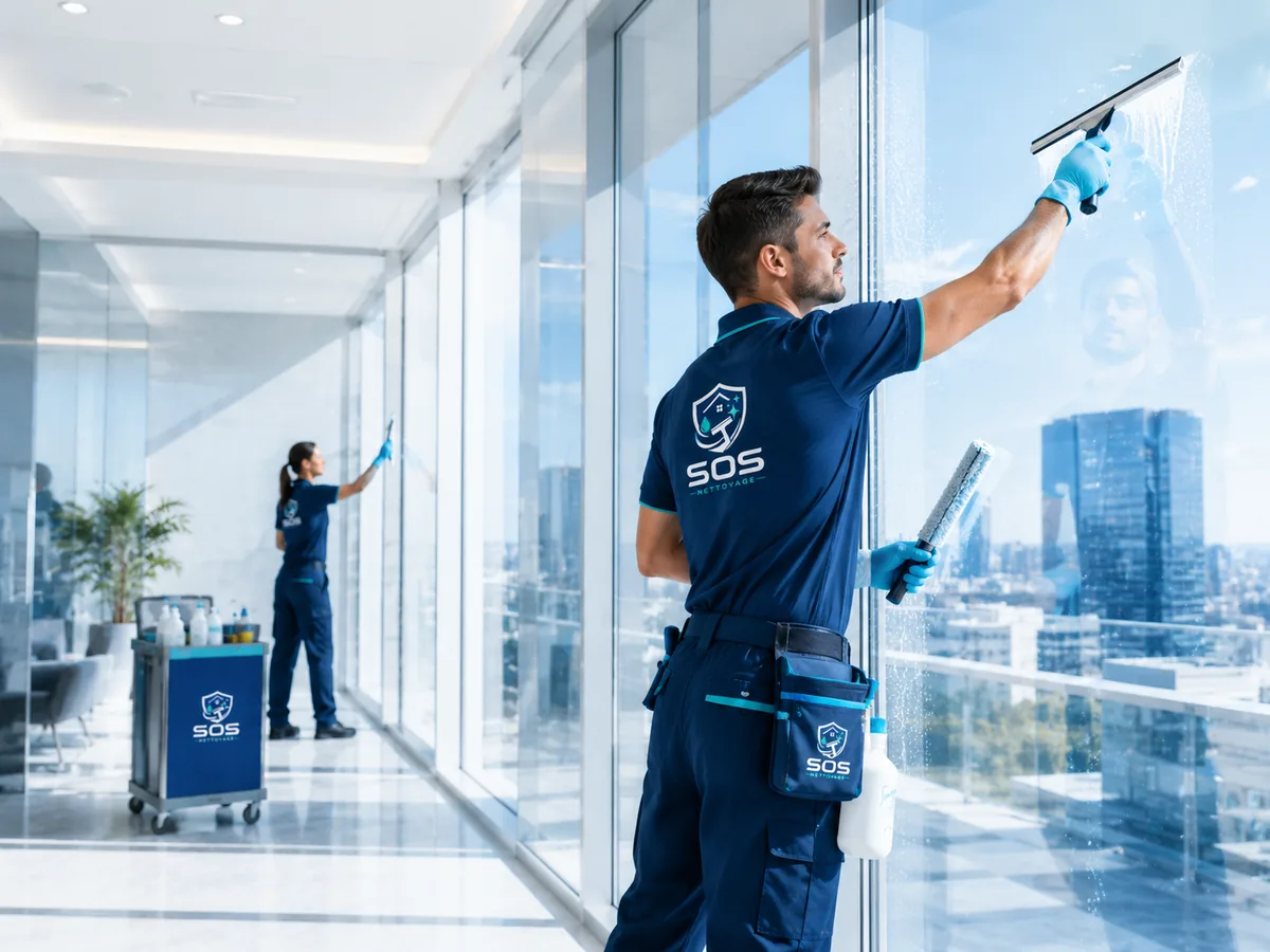 Nettoyage fin de chantier en milieu professionnel